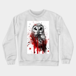 Barred Owl Ink Painting Crewneck Sweatshirt